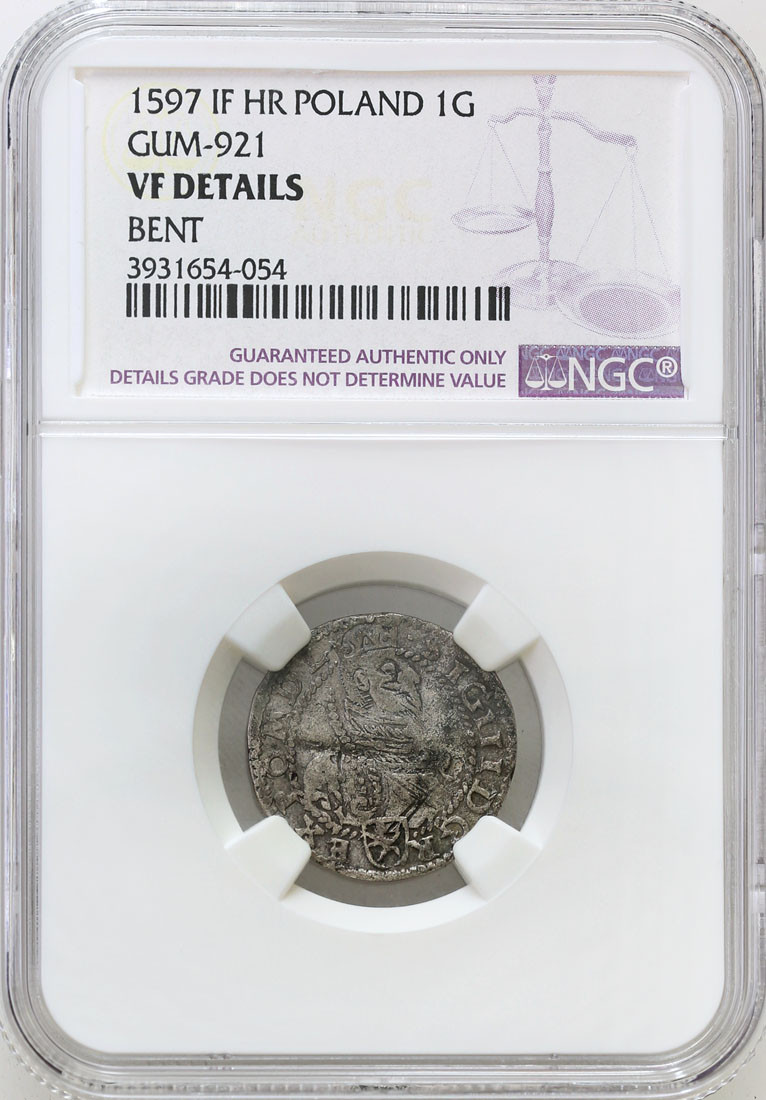 Zygmunt III Waza. Grosz 1597, Poznań NGC VF (MAX) - RZADKOŚĆ R7